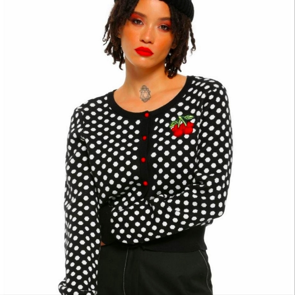 Hot Topic Sweaters - Disney's Minnie Mouse polka dot cardigan